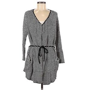Kenneth Cole NY striped knit belted cardigan M